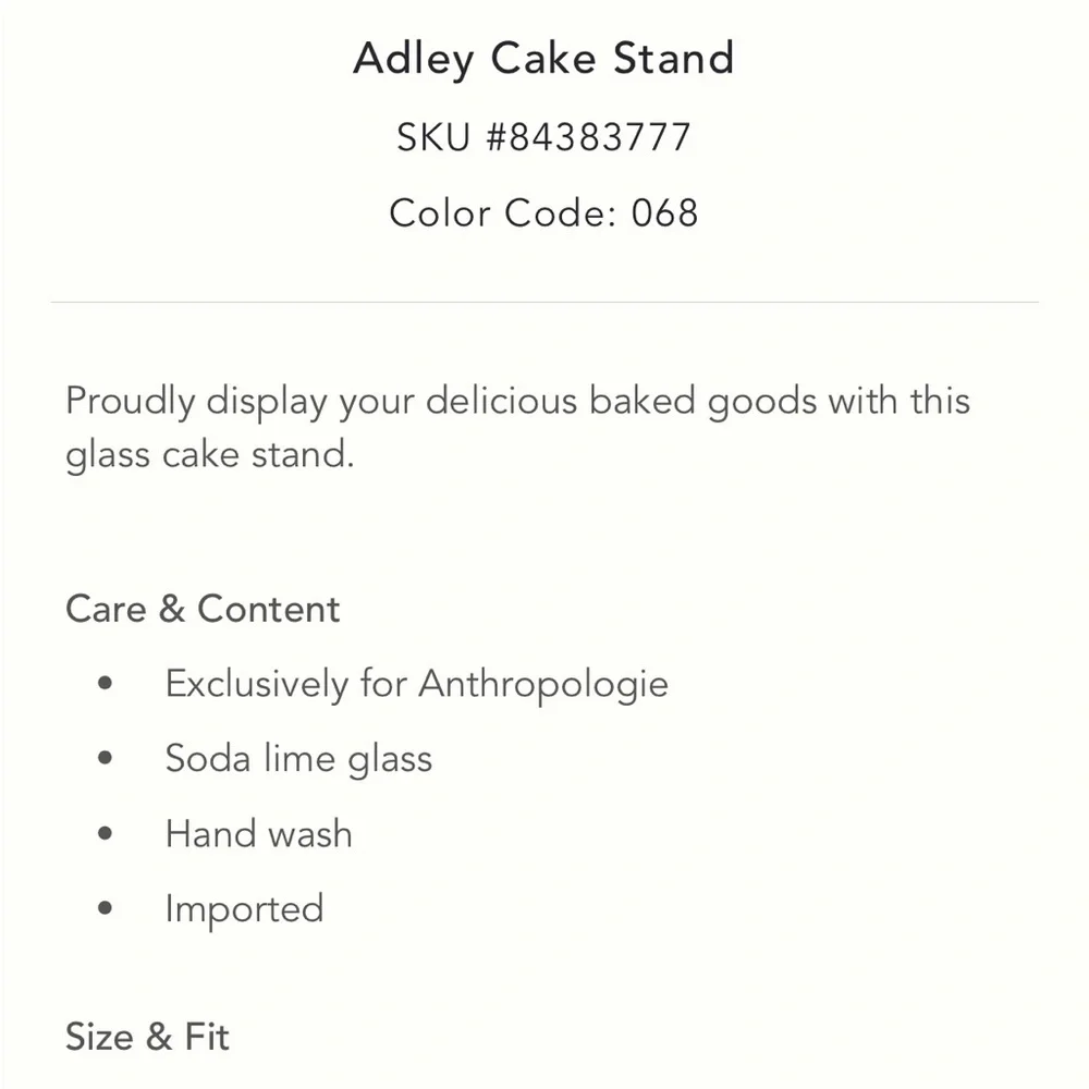 Adley Glass green cake‎ stand